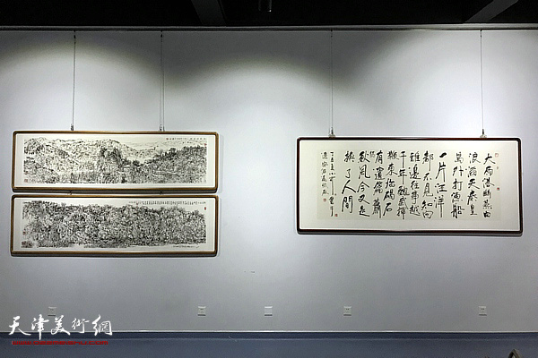 山川乡国情——京津冀李小可艺术工作室“迁纸画迁安”师生作品展布展现场。