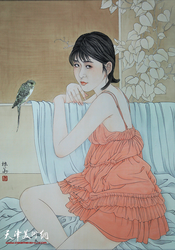 于栋华作品： 《期·会》 68x86cm 2017年 绢本