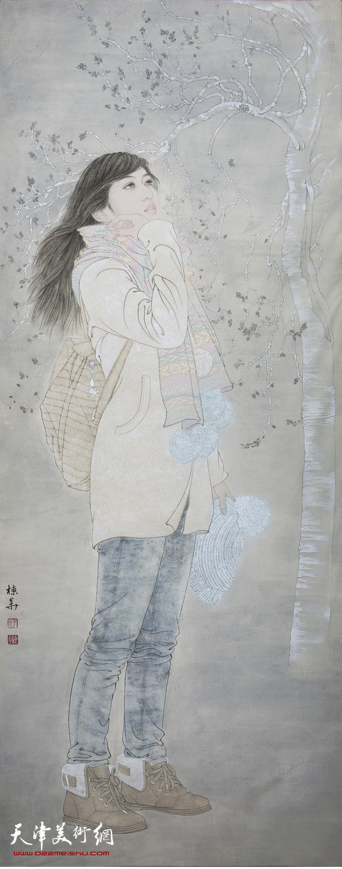 于栋华作品：《春尤寒》 100x240cm 于栋华 2013年