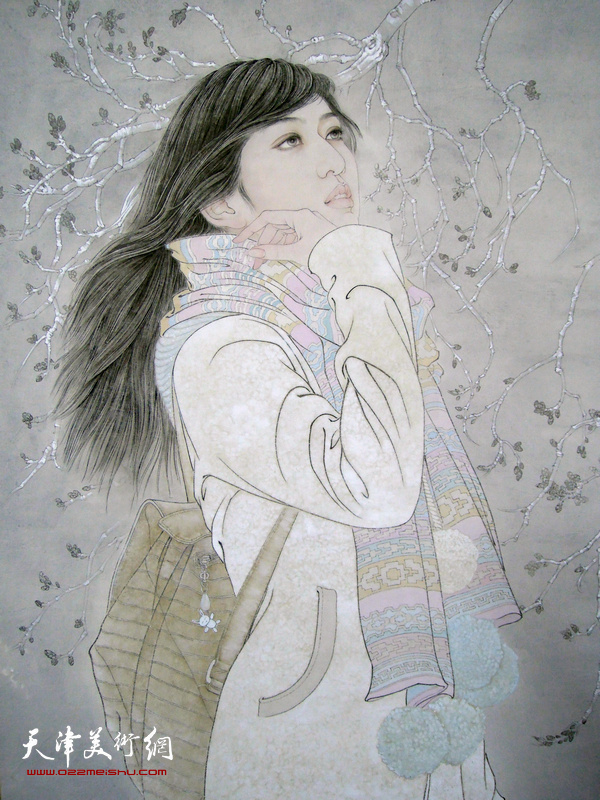 《春尤寒》局部 100x240 cm于栋华 2013年  纸本水墨
