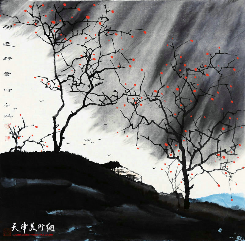 白鹏-闻逐野云归68X68cm