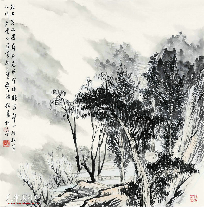 路洪明-云中莲花何日登68x68cm