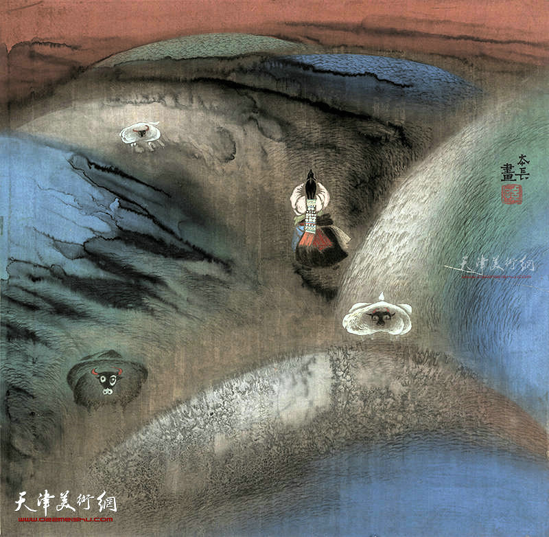 祈愿  绢本  65×65    1995年