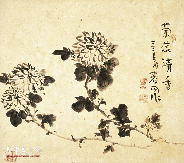 霍春阳作品：菊蕊清香  47cmx47cm 2009年