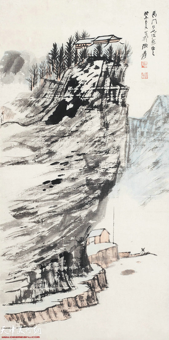 张大千（1899-1983）山间泊舟