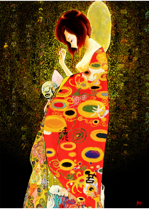 马丽亚作品：致敬Gustav Klimt象征主义名作《Hopell》