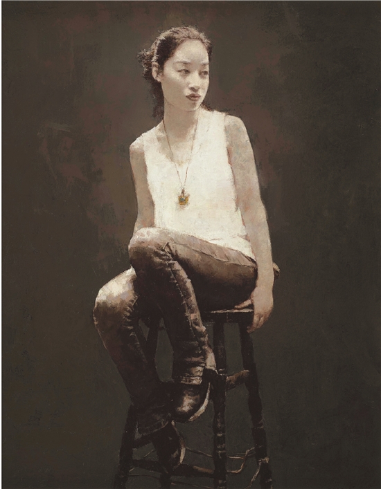 林永康 毕业生系列之一 布面油画 146×114cm 2015年 （图片选自“语言之在——第四届中国油画双年展”）