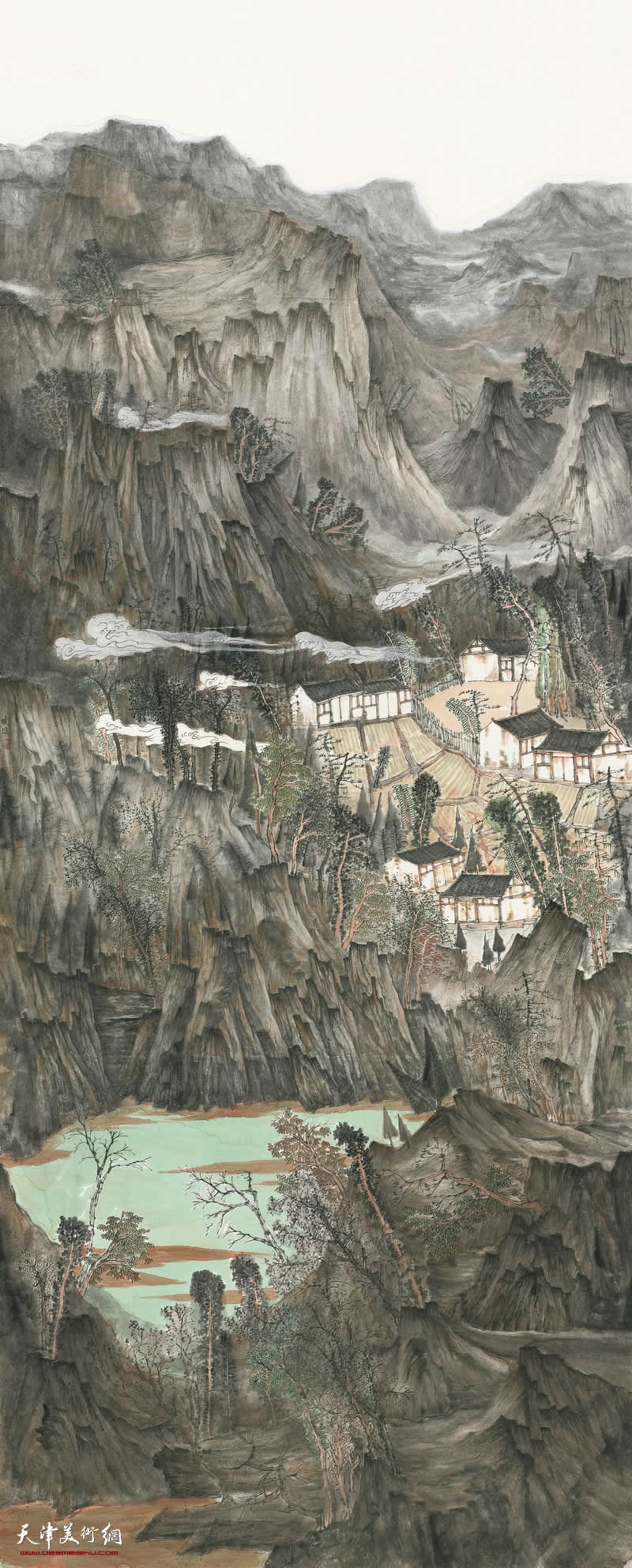 63 张晓琎 燕山新居图 300cm×120cm