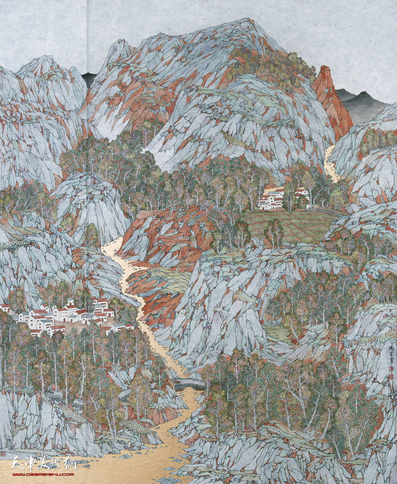 赵鸿宾 河北 古流今唱秀我山 220cm×180cm