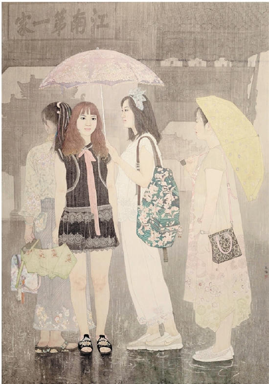 刘玉梅 浦江喜雨 246×172cm 河北