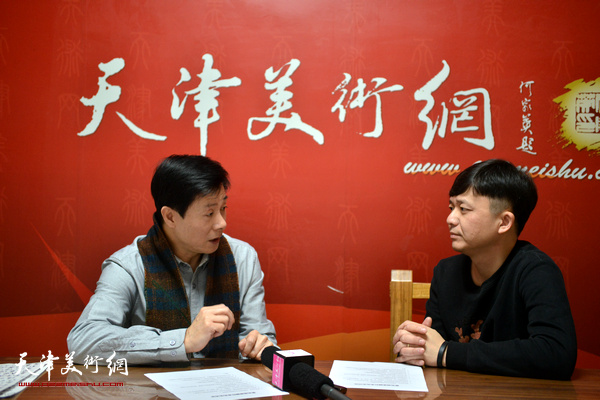著名画家魏玖来做客天津美术网