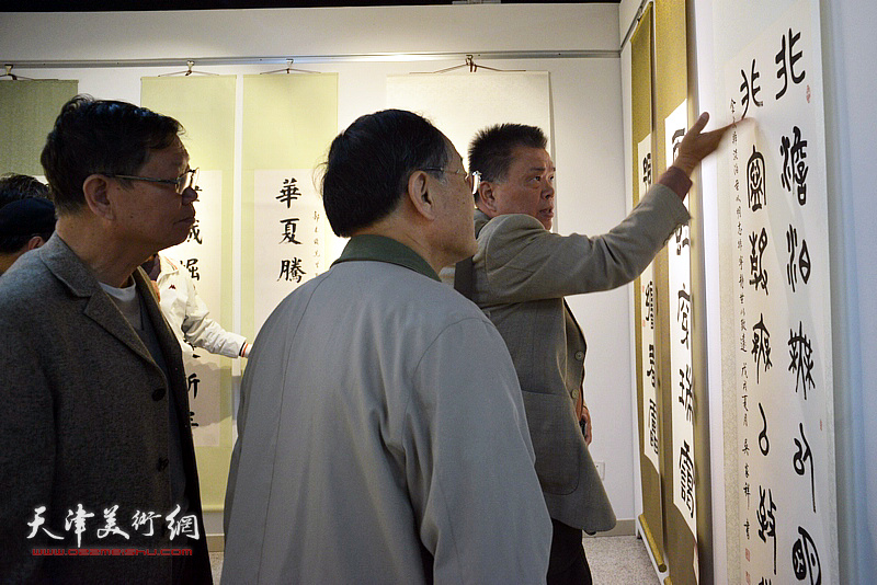 庆祝改革开放40周年—河西区书法篆刻大展现场。