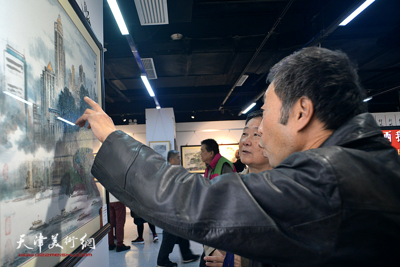 “大美河西 我的家乡”河西区第二届社区绘画作品展现场。
