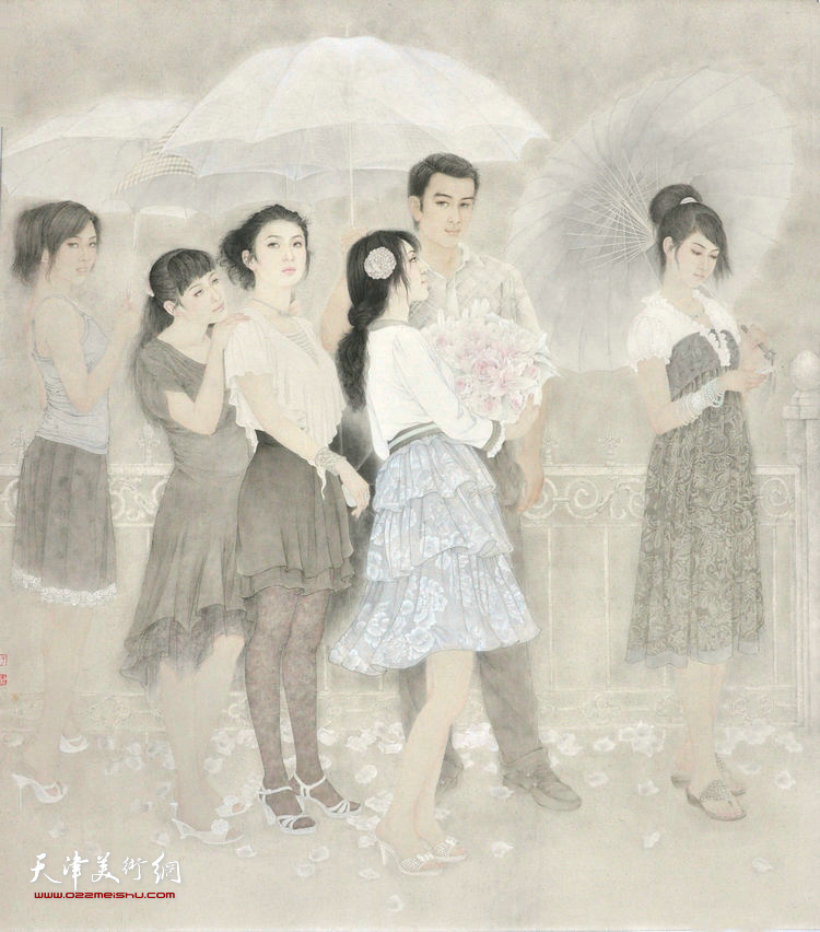 于栋华作品：《花季·雨季》 2011年 176x192cm 纸本