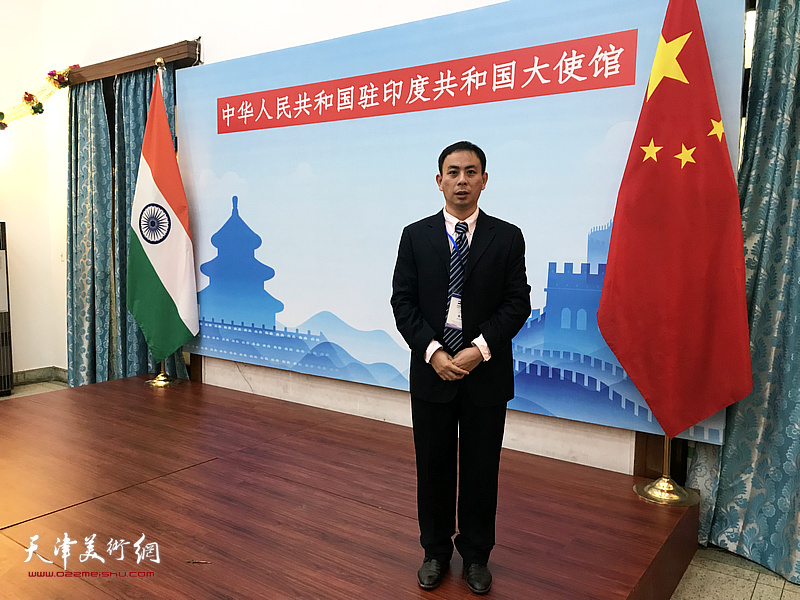 傅刚在中国驻印度大使馆。