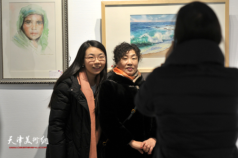 2018天津市水彩画专委会第十二届作品年展现场。