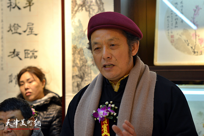 中国北方印石雕刻艺术专业委员会副会长兼秘书长幺志男讲话。