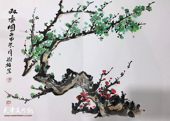 余澍梅作品：双香图