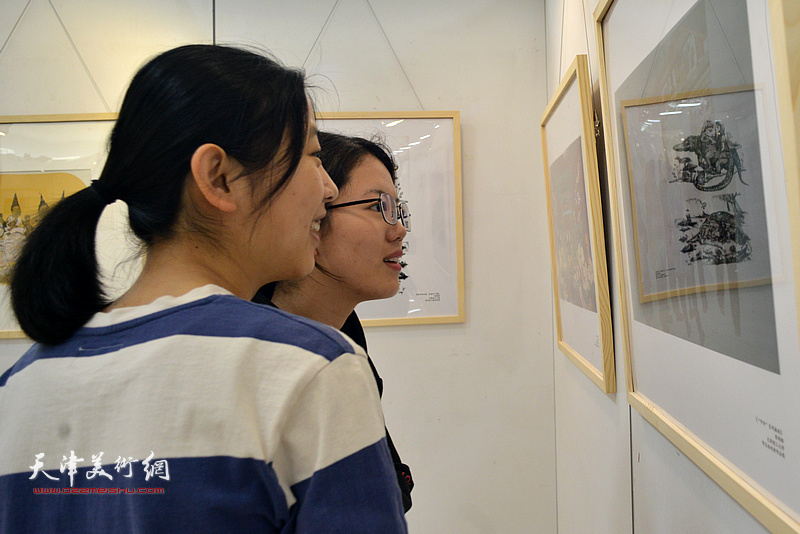 “旅者·天津”插图艺术设计巡回展现场。