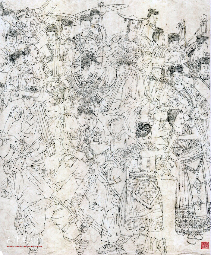 杨志刚第二届中国插图展入选作品：《走遍云南系列》。