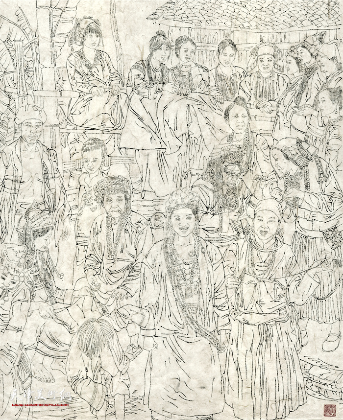 杨志刚第二届中国插图展入选作品：《走遍云南系列》。