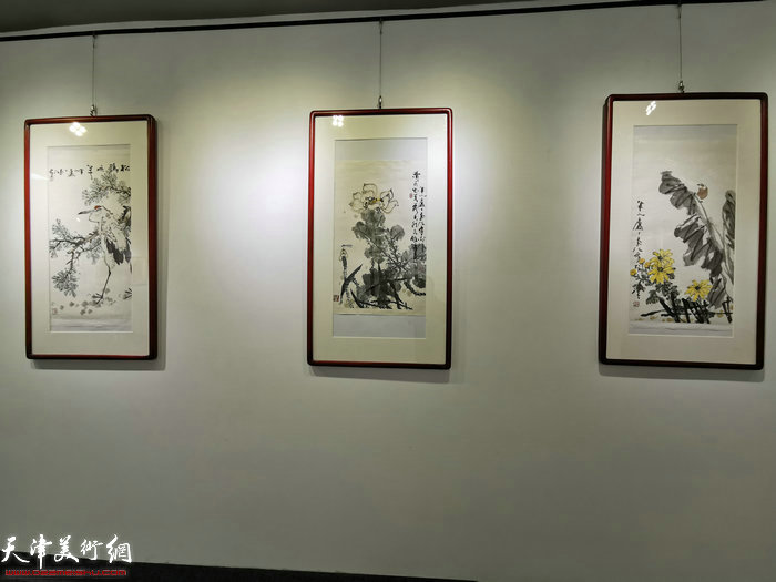 “艺道同行一郭书仁、张大功师生国画作品展”现场。