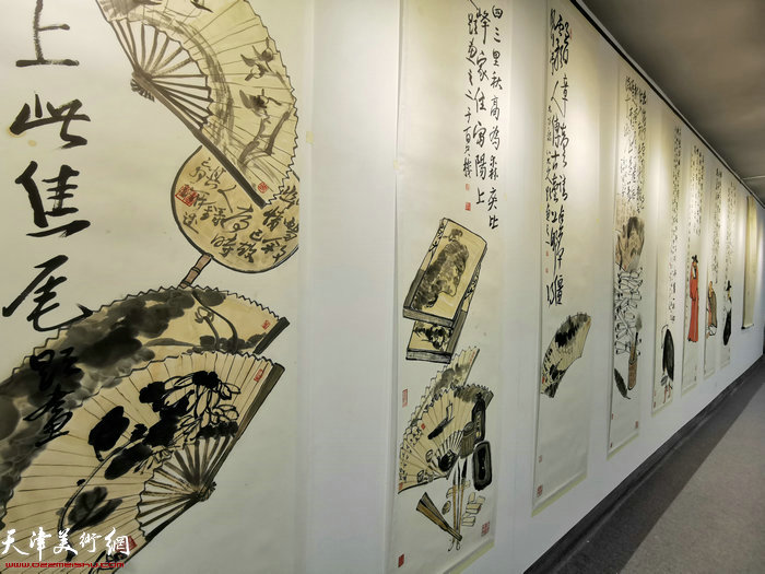 “艺道同行一郭书仁、张大功师生国画作品展”现场。