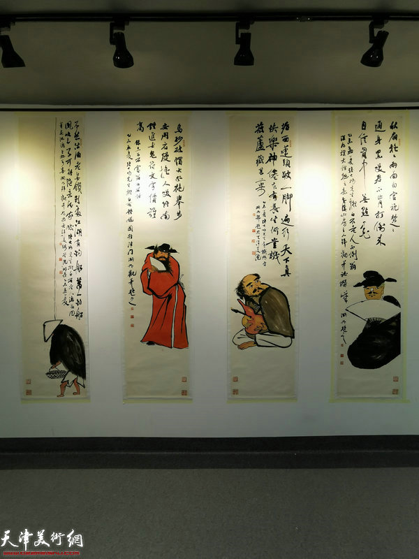 “艺道同行一郭书仁、张大功师生国画作品展”现场。