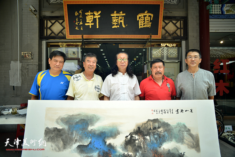 张葆东与张文逊、袁强民、贾绍春、白志军在鹤艺轩。