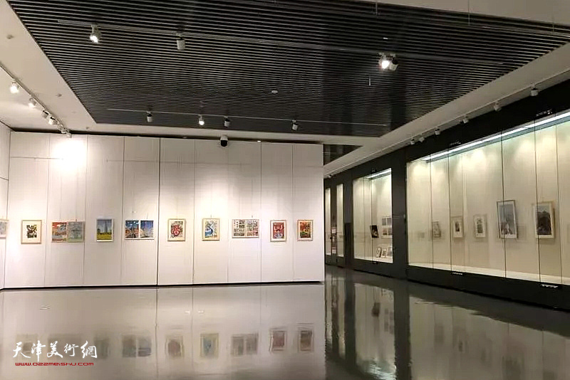 我和我的祖国·第六届滨海新区师生书画大赛优秀作品展展线图。