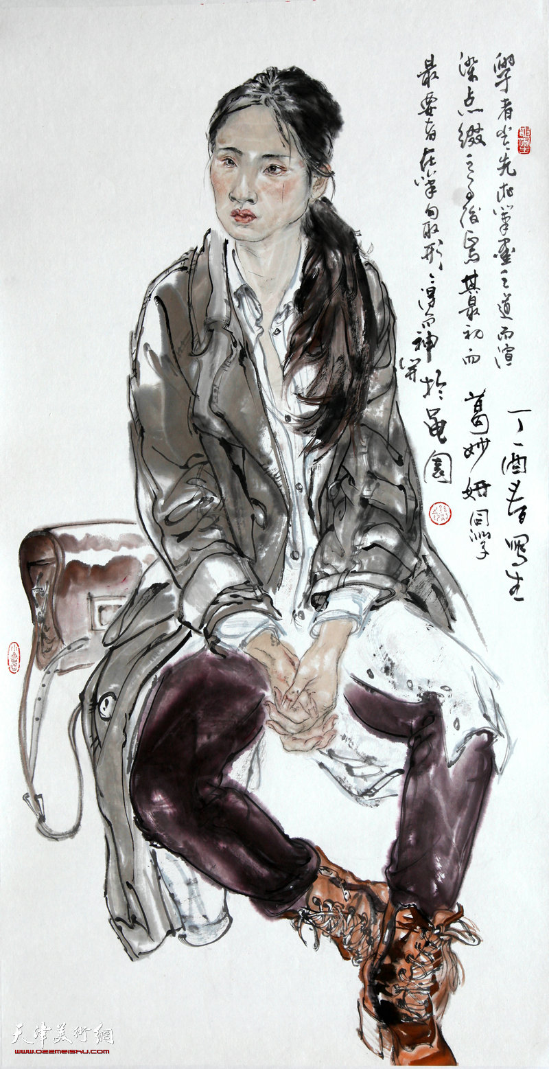 "北洋风华"孙列中国人物画作品展在天津大学图书馆开幕