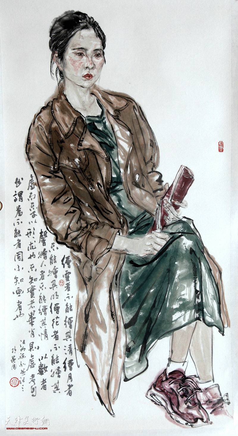 "北洋风华"孙列中国人物画作品展在天津大学图书馆开幕