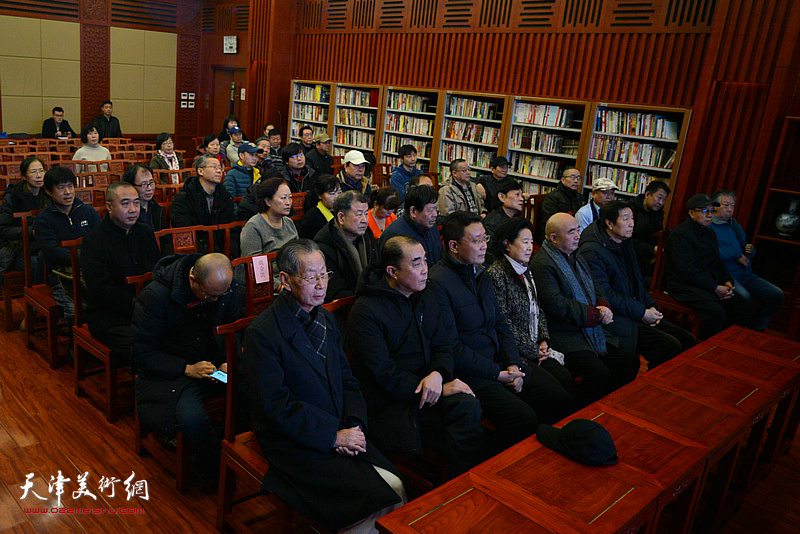 “津门彩汇——庆祝中华人民共和国成立70周年水彩画作品展”开幕仪式现场。