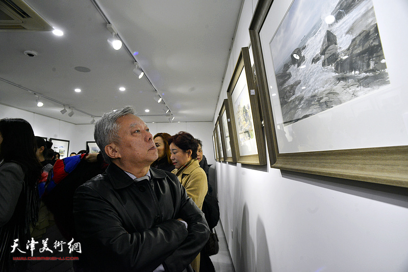 “洋楼艺韵——华绍栋五大道水彩画小展”现场。