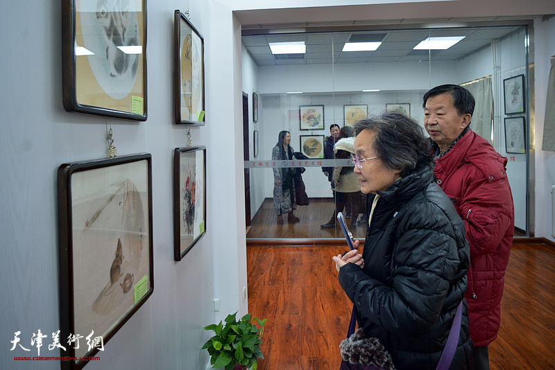 迎新春天津市书画艺术研究会会员小品展现场。
