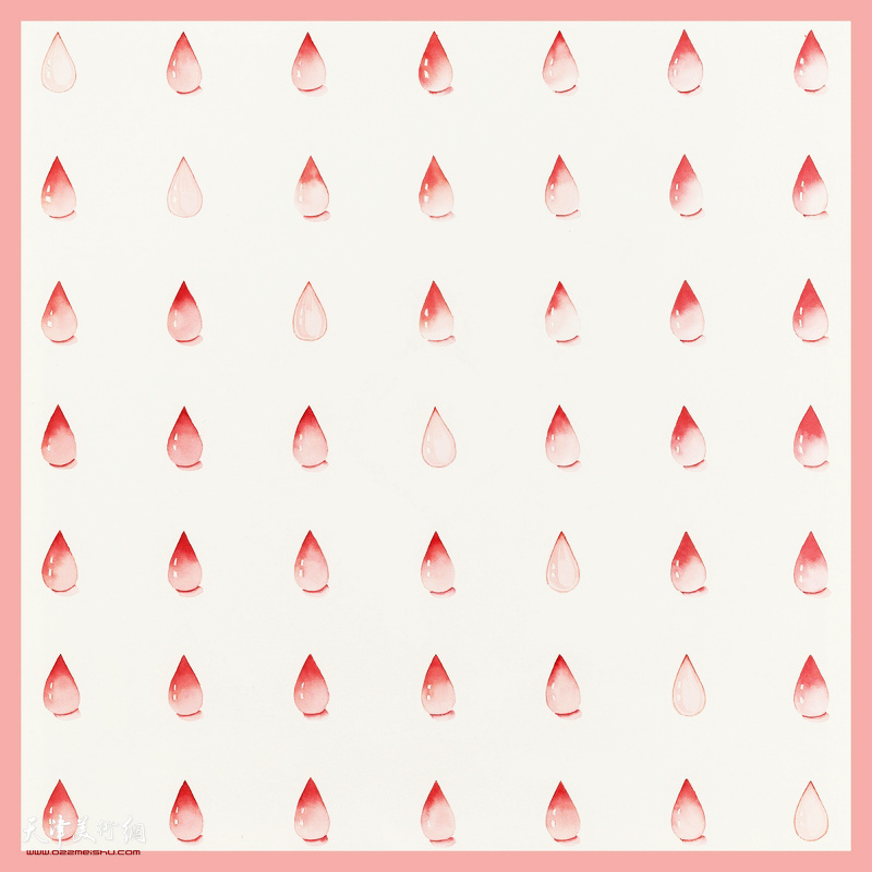 刘芳作品：水滴系列之《平衡》 No.2 Waterdrop Series-Balance No.2 纸本水彩 Watercolor on paper 66 x 66cm 2019 图片版权©艺术家