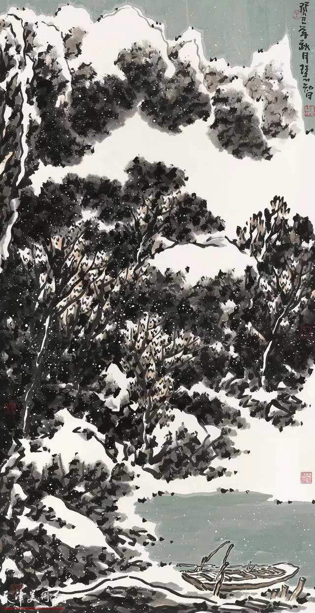 王慧智雪景作品：溪山清韵