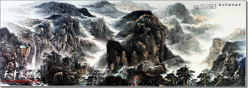 皮志刚先生作品《千峰万仞燕山图》。