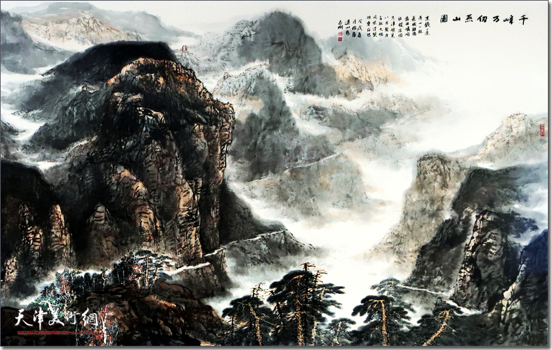 皮志刚先生作品《千峰万仞燕山图》 （局部）。