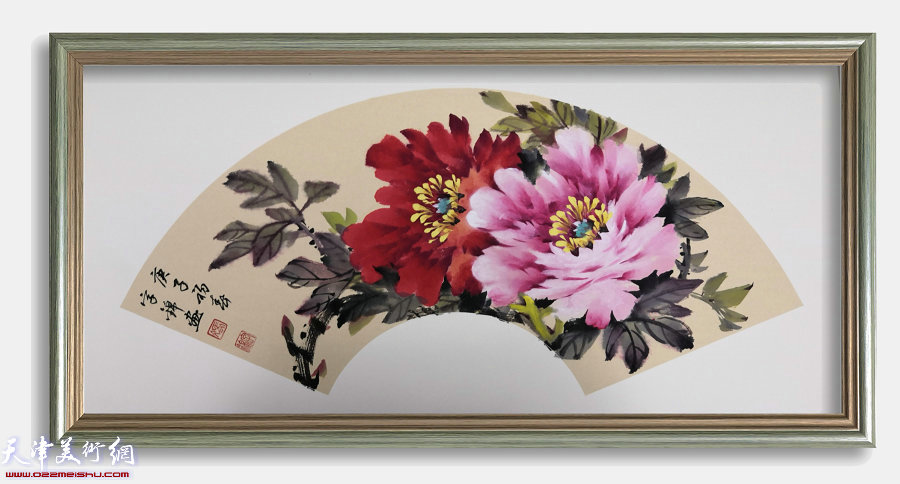 著名女画家冯字锦牡丹小品