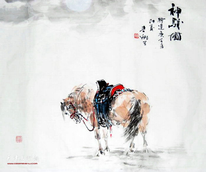 李娜为抗疫先进模范创作作品《神骏图》