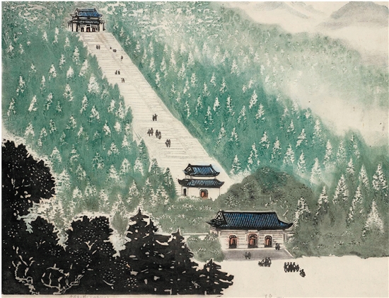 朱葵 南京中山陵（捐赠作品） 45×59cm 版画 1981年