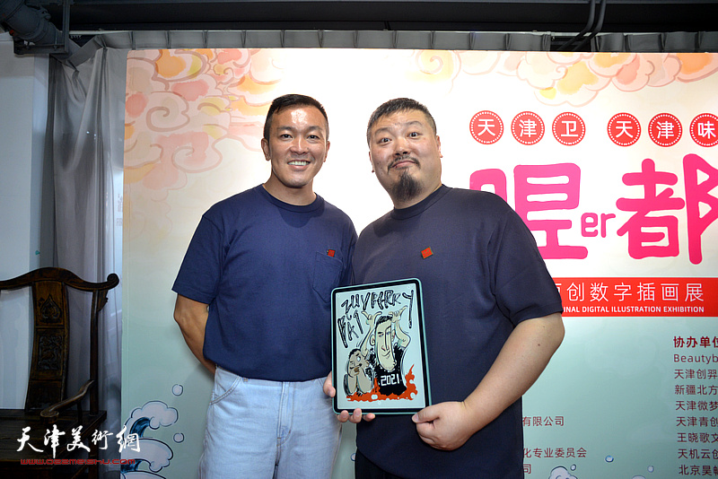 陈琛为王玉涛先生做数字插画肖像。