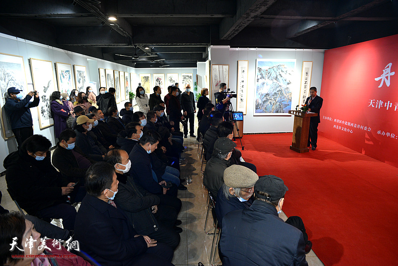 “丹青嘉艺——天津中青年名家书画邀请展”开幕仪式现场。