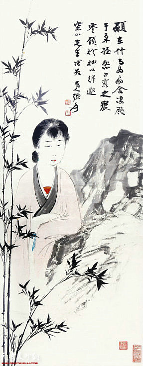 张大千（1899-1983）竹下幽思