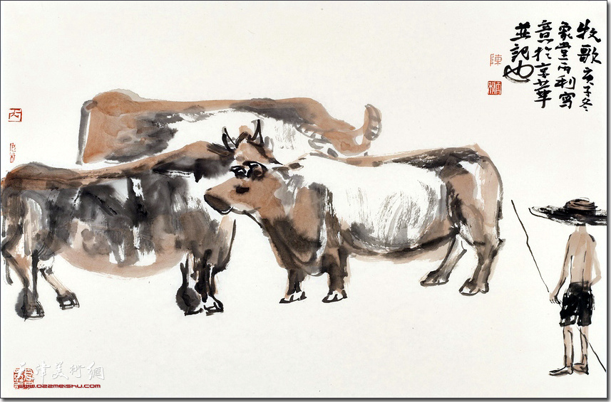 古代有很多画牛的高手,如唐代的宰相韩滉和他的学生戴嵩就是其中