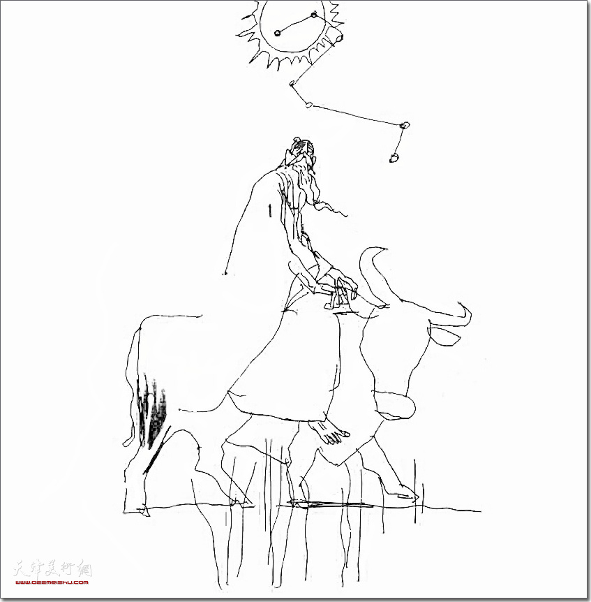 王书朋作品：《老子》 （钢笔 插图）