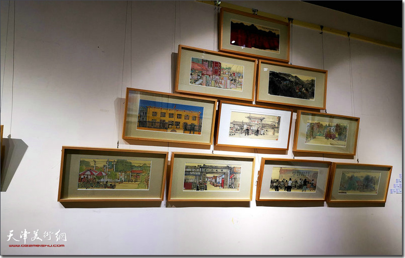 青年艺术家阚传好百幅驻村帮扶纪实美术作品巡展宝坻站展出现场。