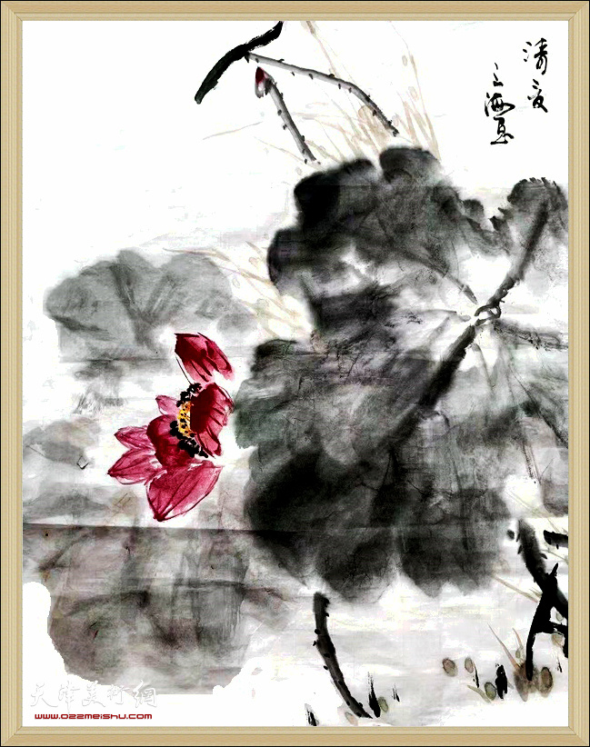 画家陈之海先生祝贺王群英中国画作品展开幕。