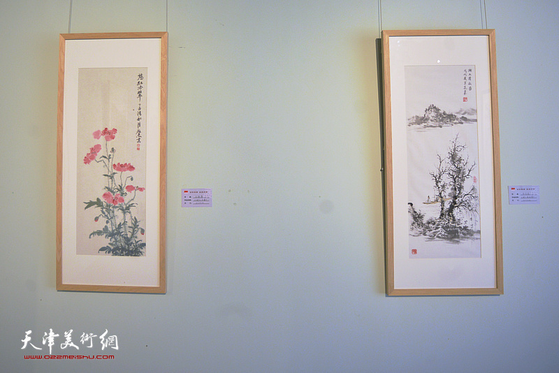 东丽区庆祝中国共产党成立100周年主题书画作品邀请展现场。
